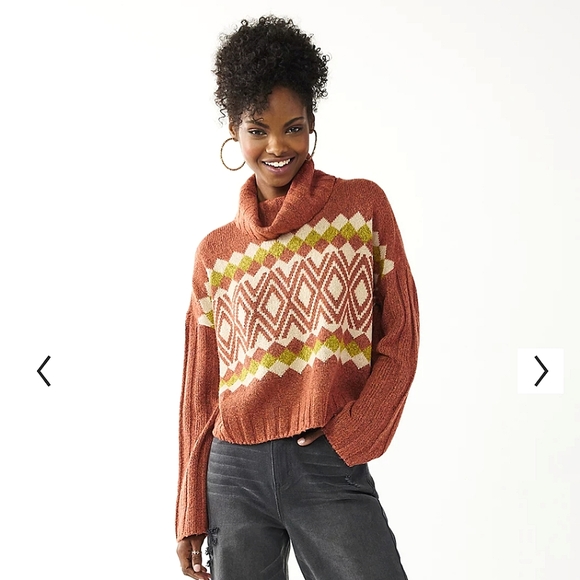 ✨️ONE LEFT!! Orange pumpkin Sweater NWT Fall Cropped - Picture 4 of 6